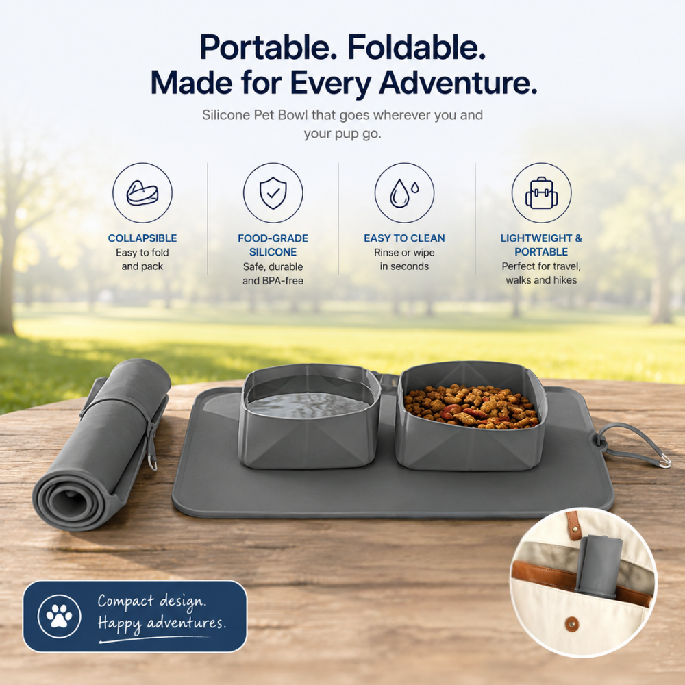 BarxBuddy Silicone Dog Bowl for Water and Food on the Go